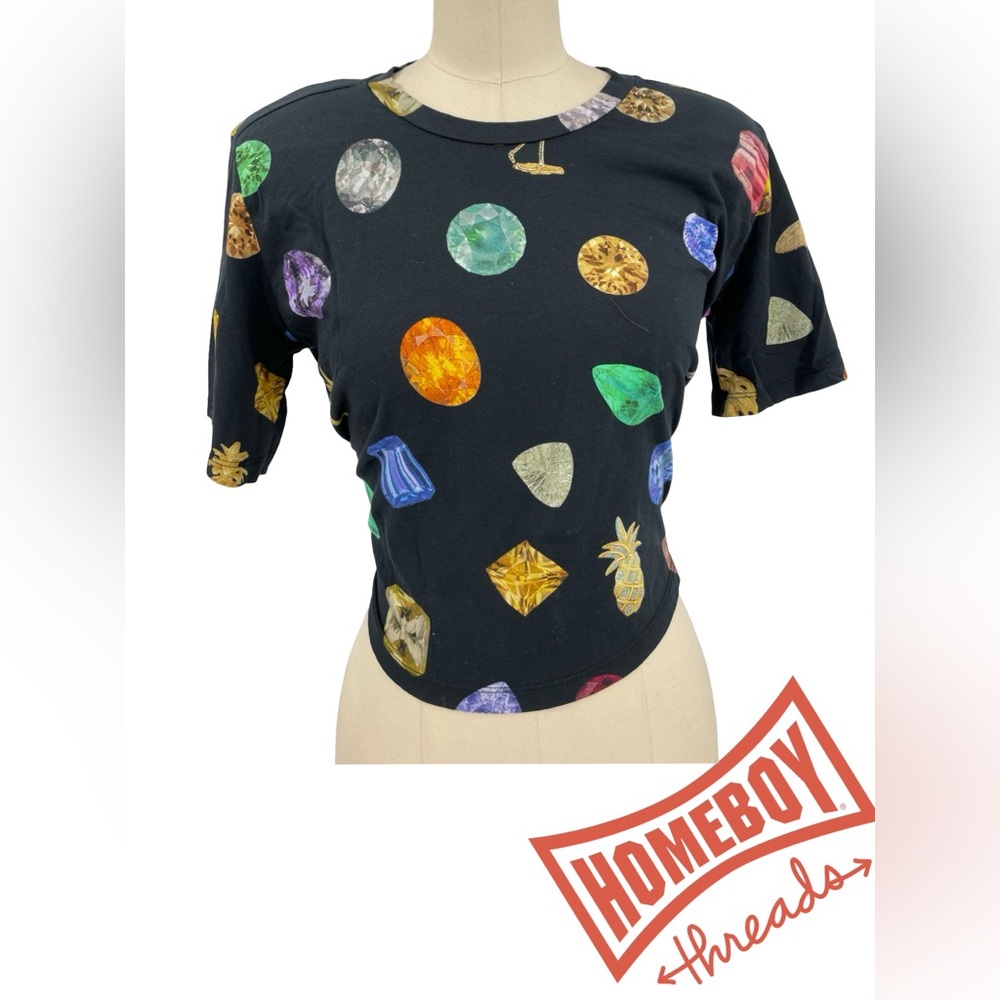 Le Superbe Women's Black Gemstone Tee